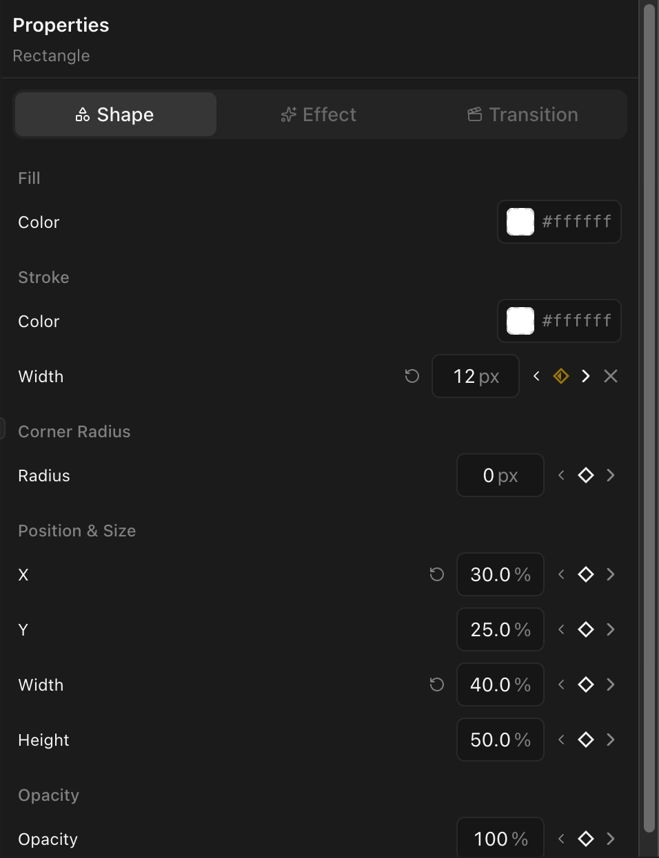 Keyframe buttons